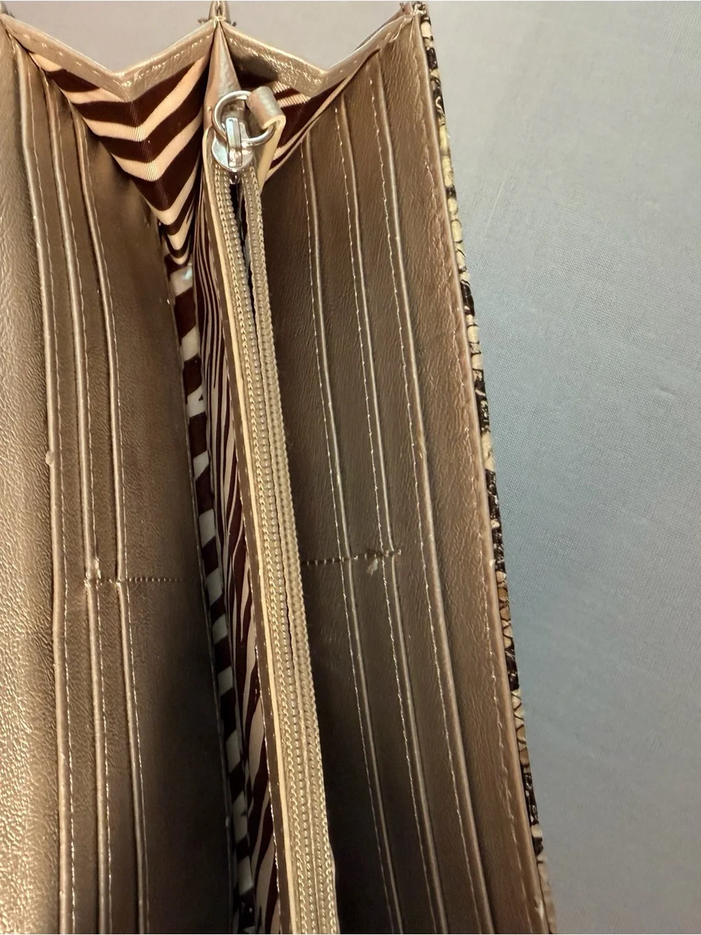 Dana Buchman Snakeskin Print Satchel Handbag & Matching Wallet Set